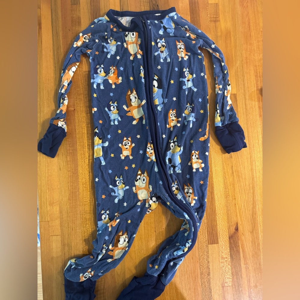 Little Sleepies Limited Edition Bluey Bamboo Pajamas. Size 12-18 months.